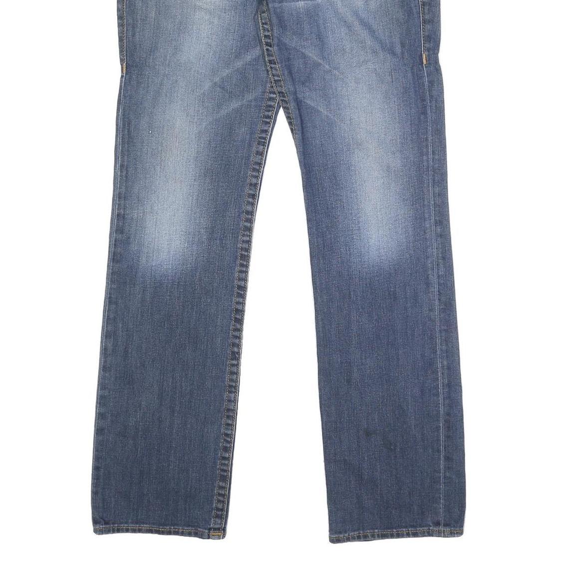 TRUE RELIGION Womens Regular Blue Denim Straight Jeans Cotton Blend W32 L33