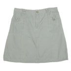 CHEROKEE Womens Grey Cotton Blend Casual Mini Skirt L Button Pocket Detail