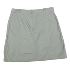 CHEROKEE Womens Grey Cotton Blend Casual Mini Skirt L Button Pocket Detail