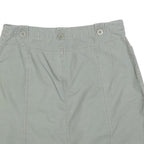 CHEROKEE Womens Grey Cotton Blend Casual Mini Skirt L Button Pocket Detail
