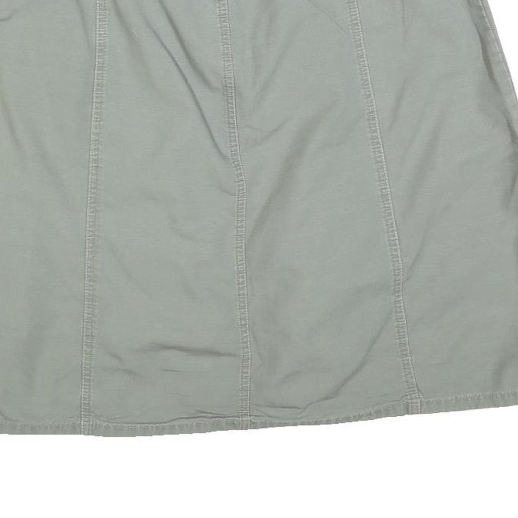 CHEROKEE Womens Grey Cotton Blend Casual Mini Skirt L Button Pocket Detail