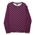 TOMMY HILFIGER Womens Maroon & White Patterned Crew Neck Basic Knit Jumper L