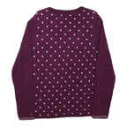 TOMMY HILFIGER Womens Maroon & White Patterned Crew Neck Basic Knit Jumper L