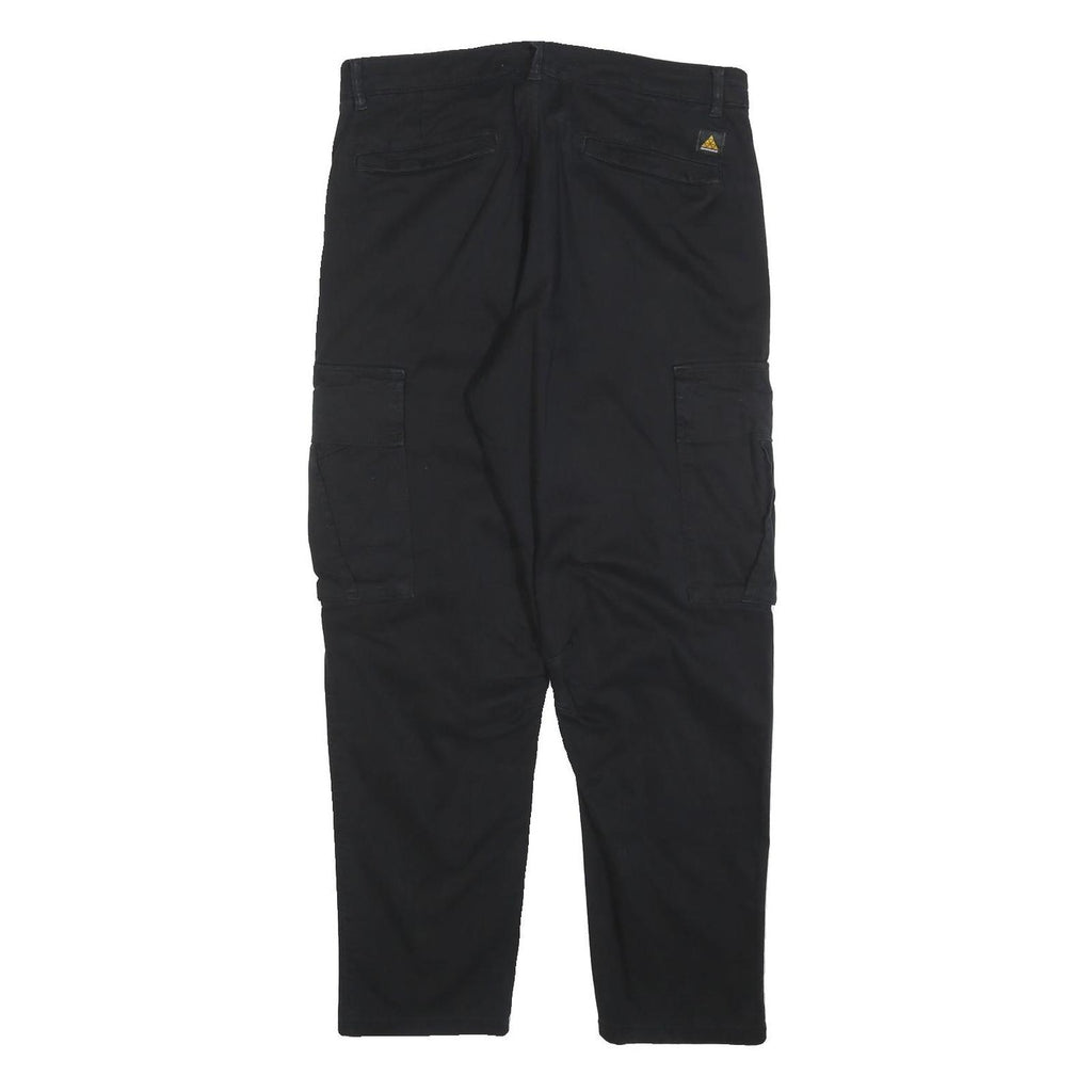 ZARA Womens Black Cotton Blend Regular Cargo Trousers W31 L28 Stylish Zip