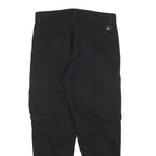 ZARA Womens Black Cotton Blend Regular Cargo Trousers W31 L28 Stylish Zip