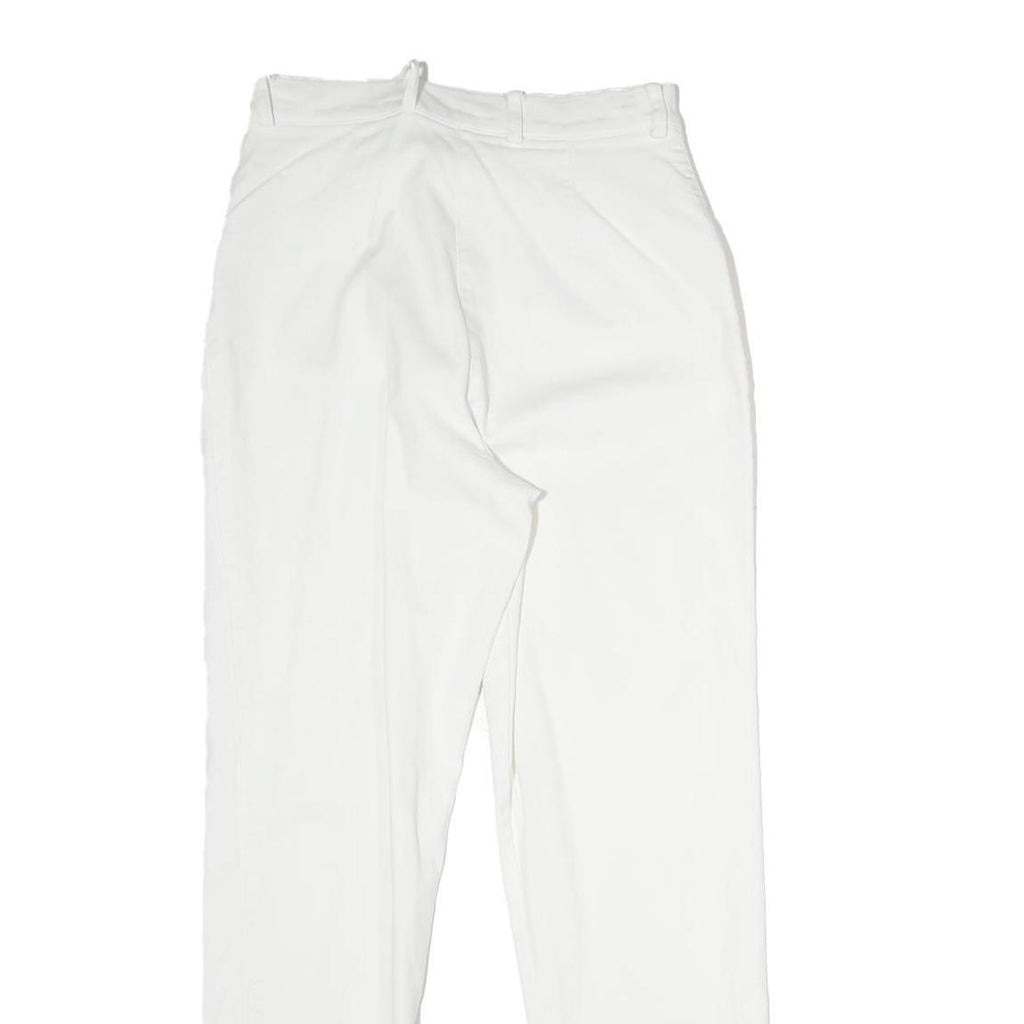 ZAFFIRI Womens White Slim Cotton Blend Trousers W27 L26 Zip Closure Elegant Fit