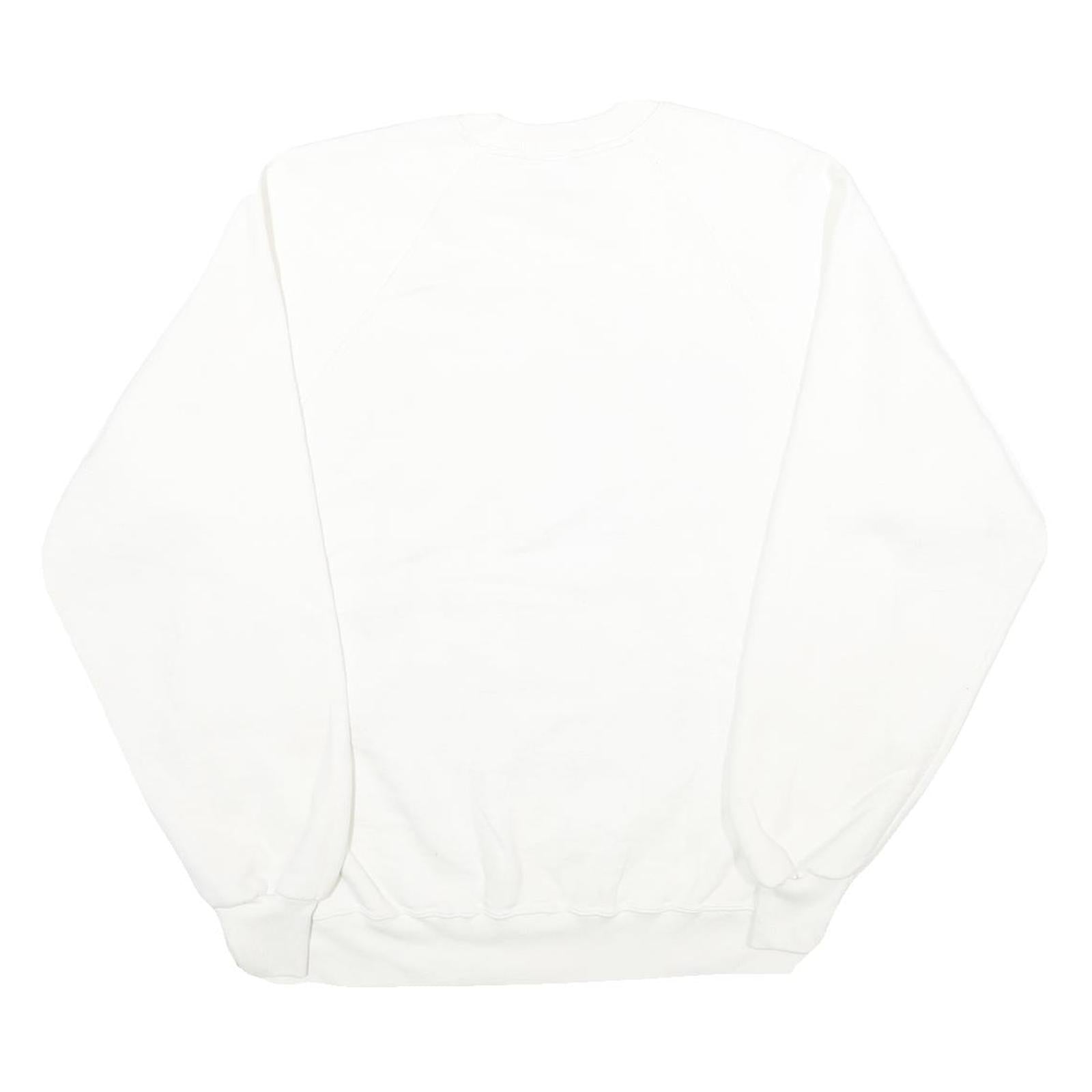 JERZEES Mens White I'm Proud To Be An American Crew Neck XL Printed Sweatshirt