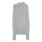 H&M Womens Grey Plain Roll Neck Basic Knit Jumper XS Lightweight Viscose Blend