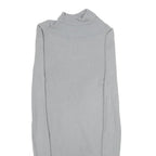 H&M Womens Grey Plain Roll Neck Basic Knit Jumper XS Lightweight Viscose Blend