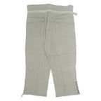 AUTHENTIC 3/4 Cargo Mens Trousers Green Loose Wide-Leg W34 L24