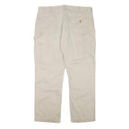 CARHARTT Mens Beige Relaxed Straight Trousers W38 L28 Cotton Blend Zip Casual