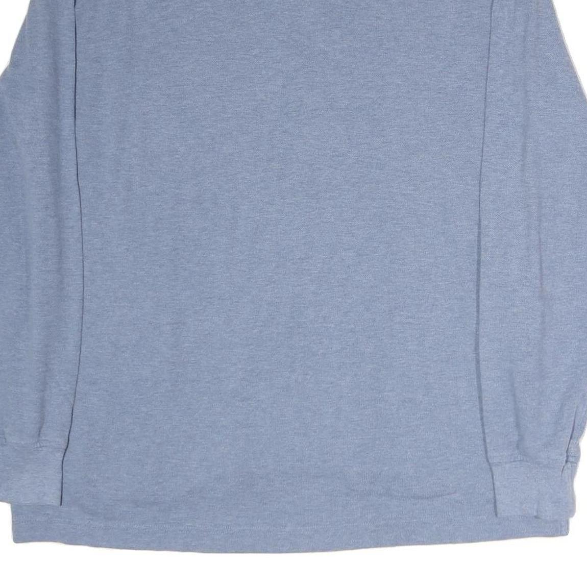 TOMMY HILFIGER Mens Blue Long Sleeve Plain XL Cotton Polo Shirt Classic Fit