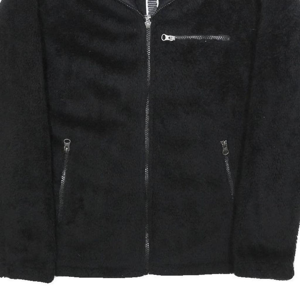 FILA Womens Black Zip Jacket S Polyester Plain Casual Sportswear Outerwear