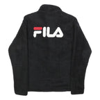 FILA Womens Black Zip Jacket S Polyester Plain Casual Sportswear Outerwear