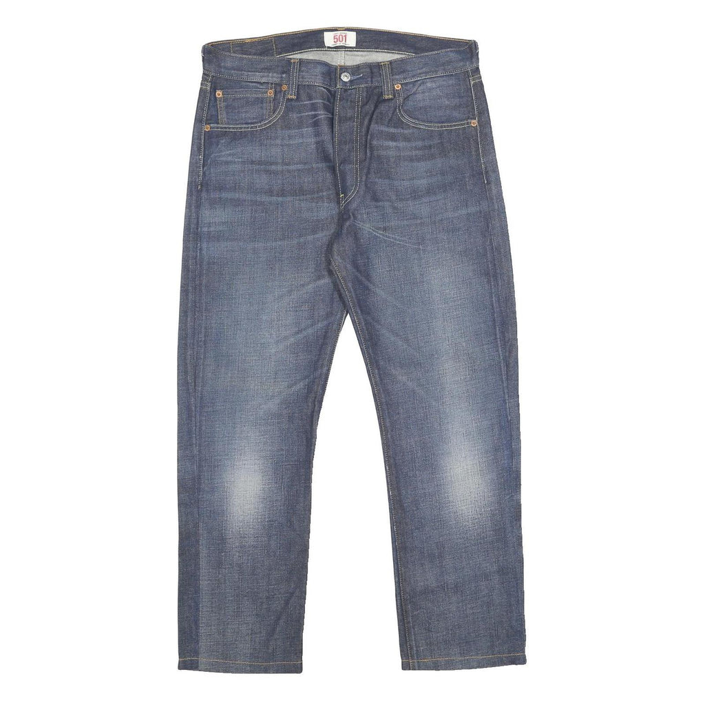 LEVI'S 501 Mens Slim Straight Blue Denim Cotton Medium W34 L28 Button Closure