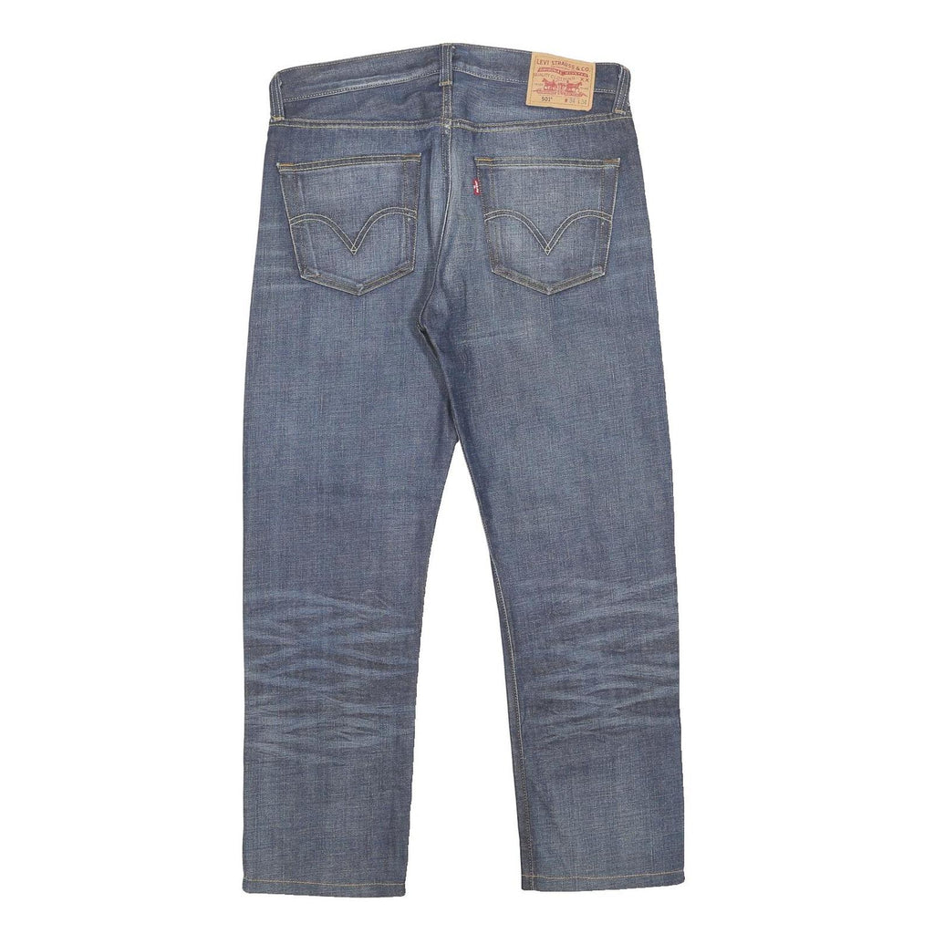LEVI'S 501 Mens Slim Straight Blue Denim Cotton Medium W34 L28 Button Closure
