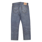 LEVI'S 501 Mens Slim Straight Blue Denim Cotton Medium W34 L28 Button Closure