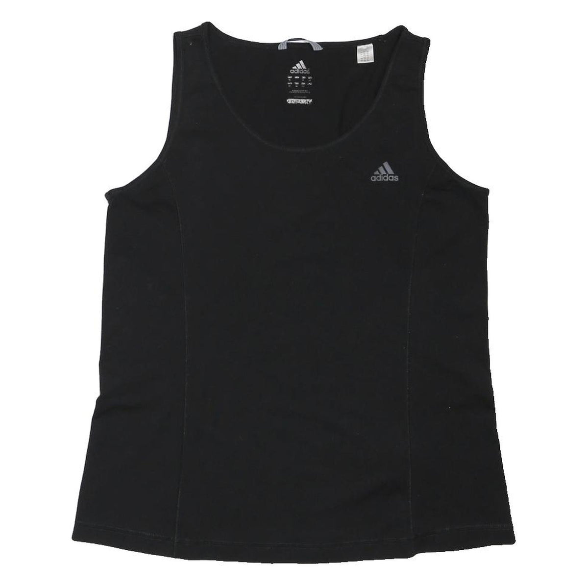 ADIDAS Womens Black Sleeveless Round Neck T-Shirt UK 16 Performance Jersey