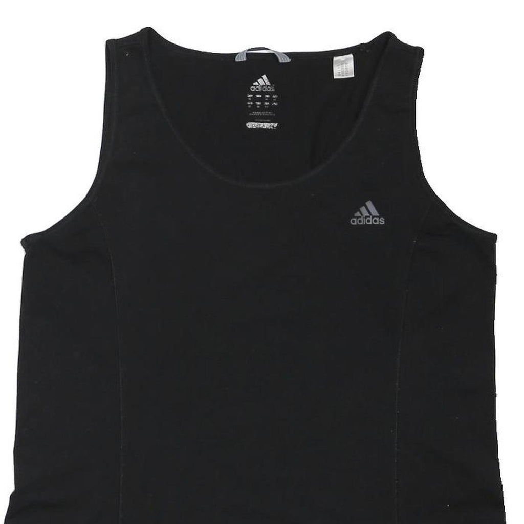 ADIDAS Womens Black Sleeveless Round Neck T-Shirt UK 16 Performance Jersey