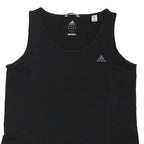 ADIDAS Womens Black Sleeveless Round Neck T-Shirt UK 16 Performance Jersey