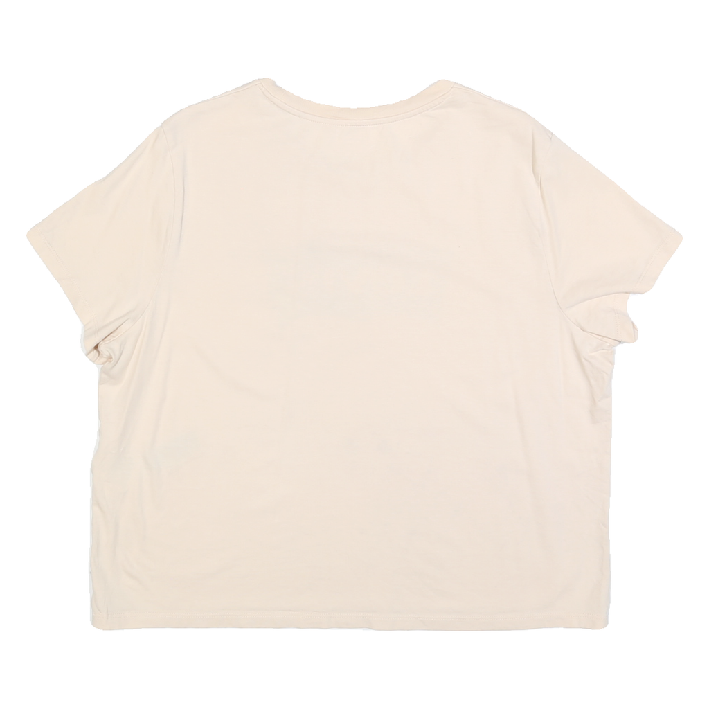 LEVI'S Womens Cream Blue Logo Graphic T-Shirt XL Short Sleeve Crew Neck Casual