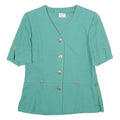 WEILL Womens Green Button Jacket M Woven Classic Elegant Stylish