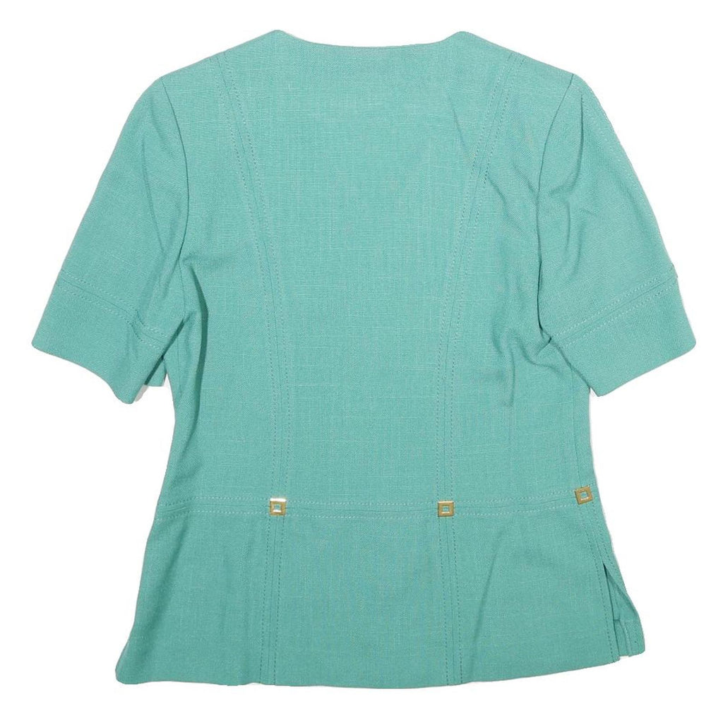 WEILL Womens Green Button Jacket M Woven Classic Elegant Stylish