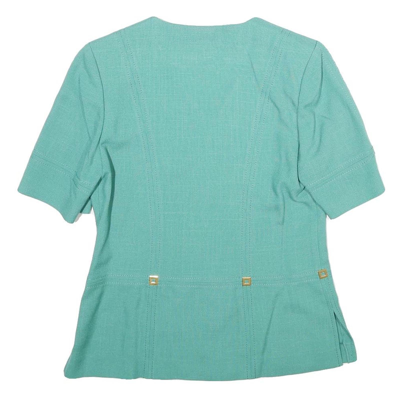 WEILL Womens Green Button Jacket M Woven Classic Elegant Stylish