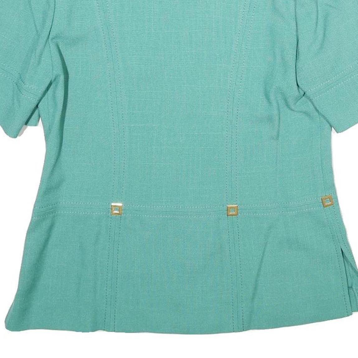 WEILL Womens Green Button Jacket M Woven Classic Elegant Stylish