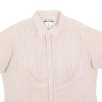 COLUMBIA Womens Cream & Pink Check Shirt XL Outdoor Casual Cotton Blend