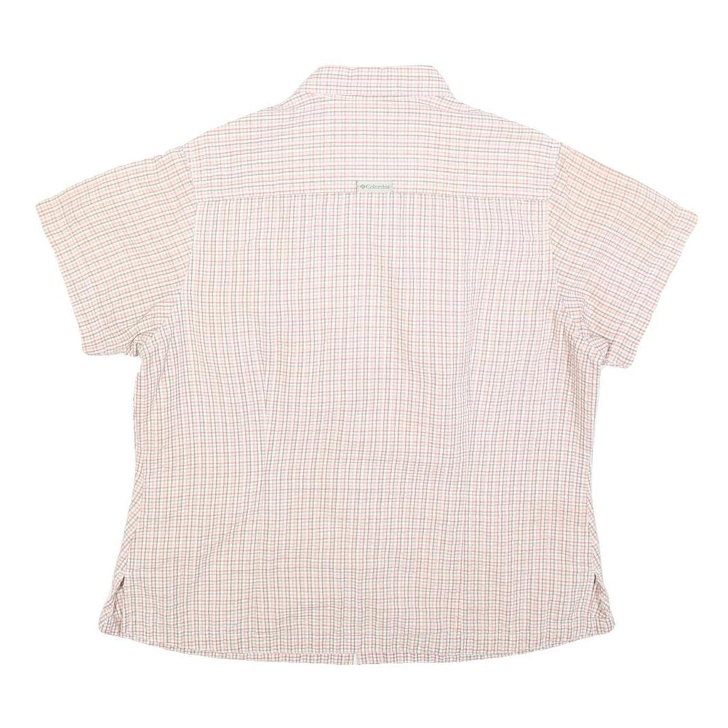 COLUMBIA Womens Cream & Pink Check Shirt XL Outdoor Casual Cotton Blend