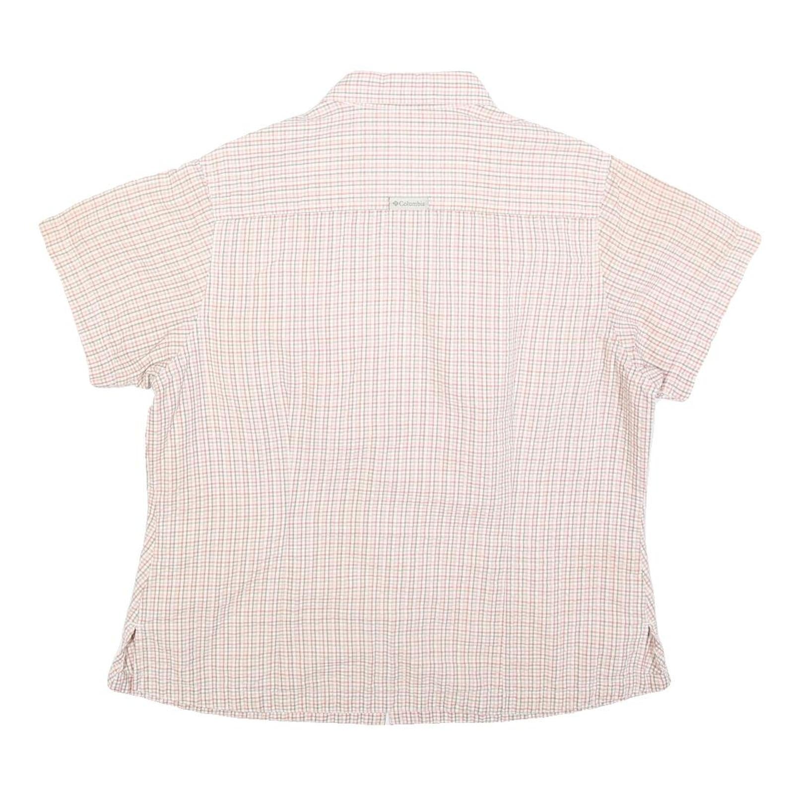 COLUMBIA Womens Cream & Pink Check Shirt XL Outdoor Casual Cotton Blend