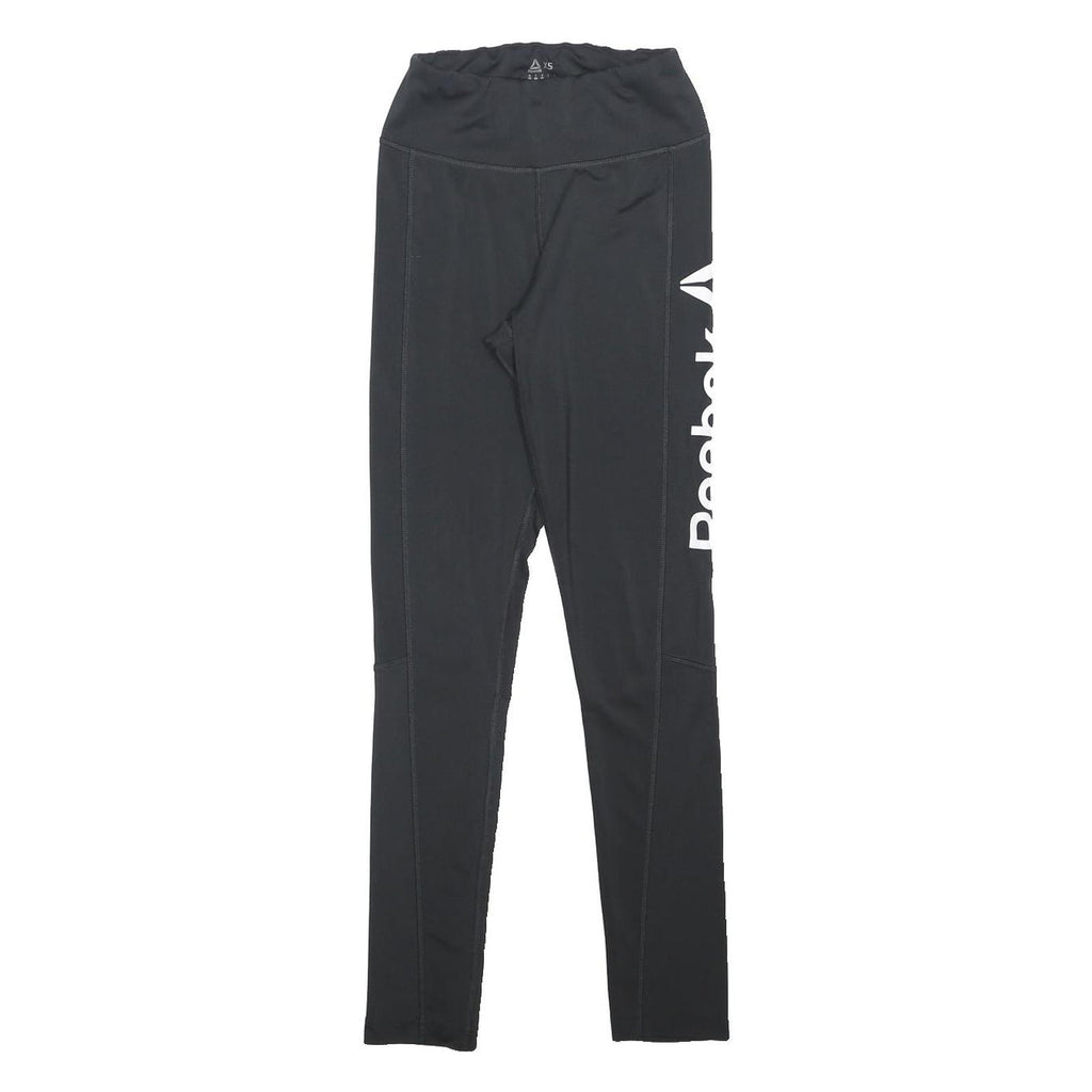 REEBOK Womens Leggings Black XS W22 L27 Slim Tapered Fit Training Leggings