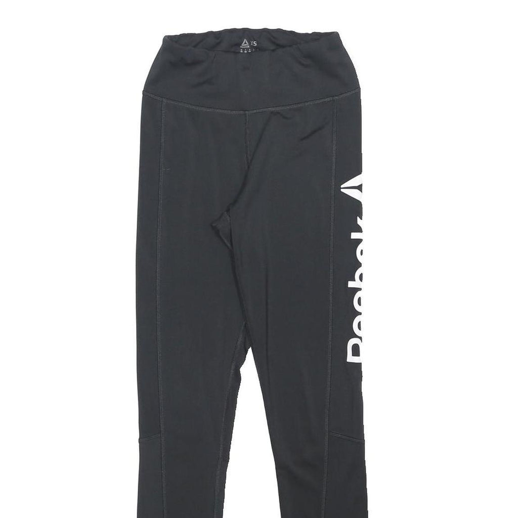 REEBOK Womens Leggings Black XS W22 L27 Slim Tapered Fit Training Leggings