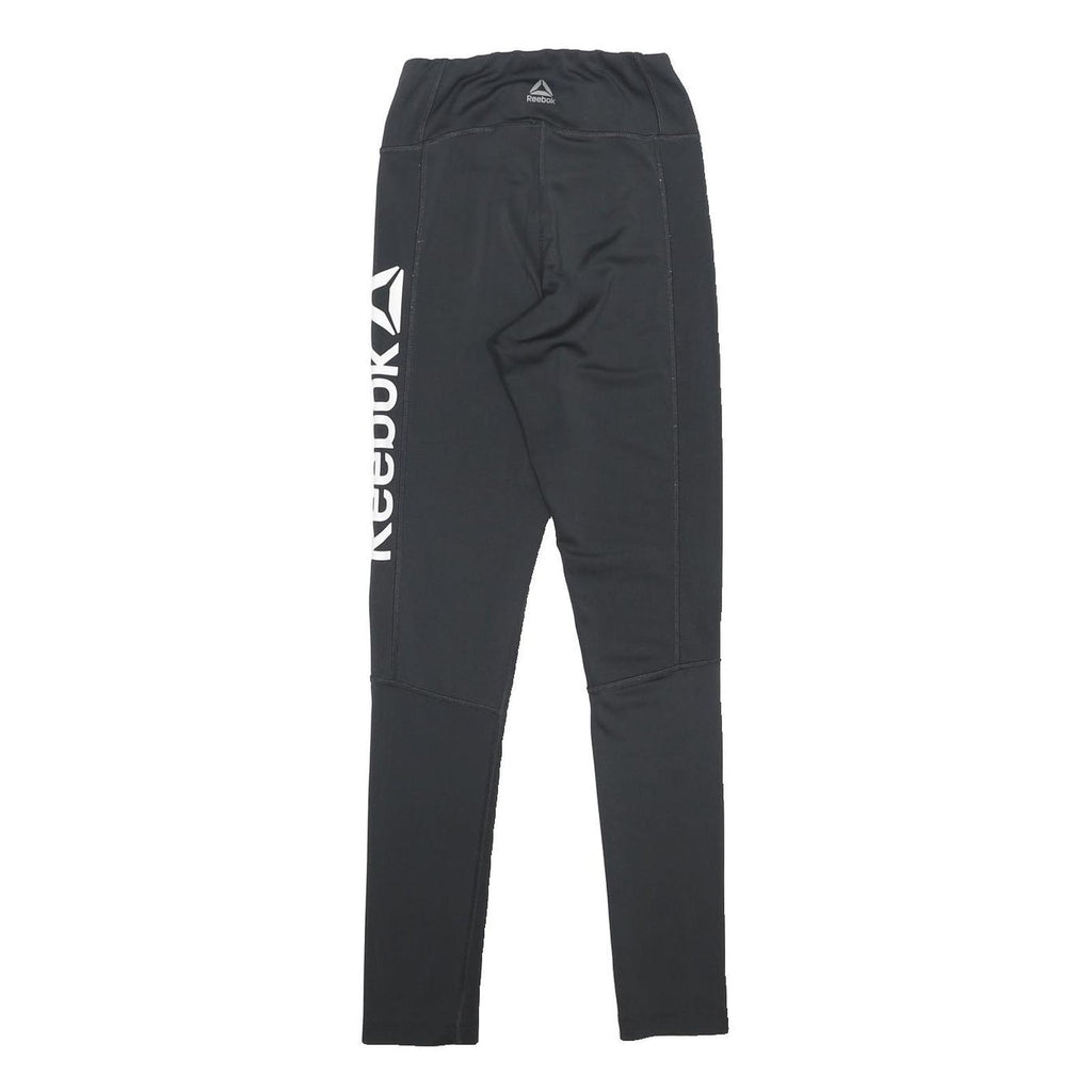 REEBOK Womens Leggings Black XS W22 L27 Slim Tapered Fit Training Leggings