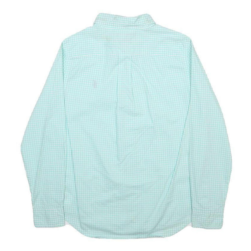 POLO RALPH LAUREN Boys Blue Green Check Shirt M Cotton Button Down Collar Long