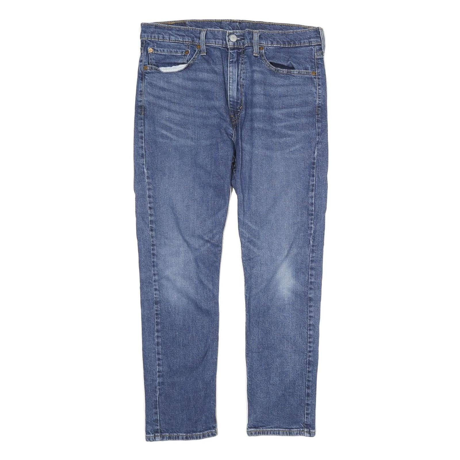 LEVI'S Mens Blue Regular Straight Denim Medium W36 L30 Zip Casual Jeans