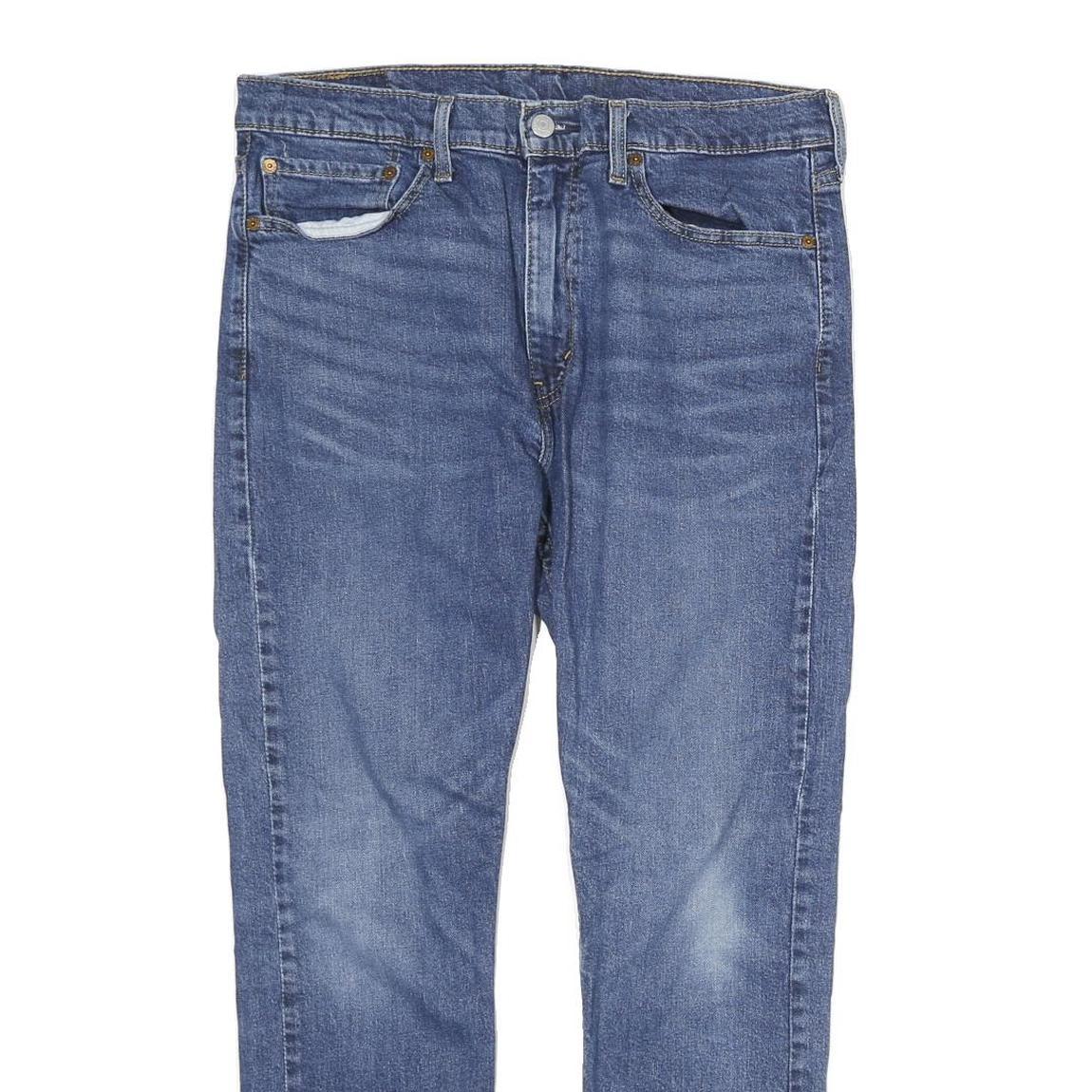 LEVI'S Mens Blue Regular Straight Denim Medium W36 L30 Zip Casual Jeans