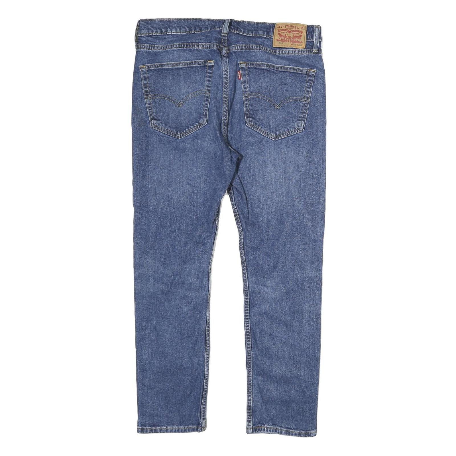 LEVI'S Mens Blue Regular Straight Denim Medium W36 L30 Zip Casual Jeans