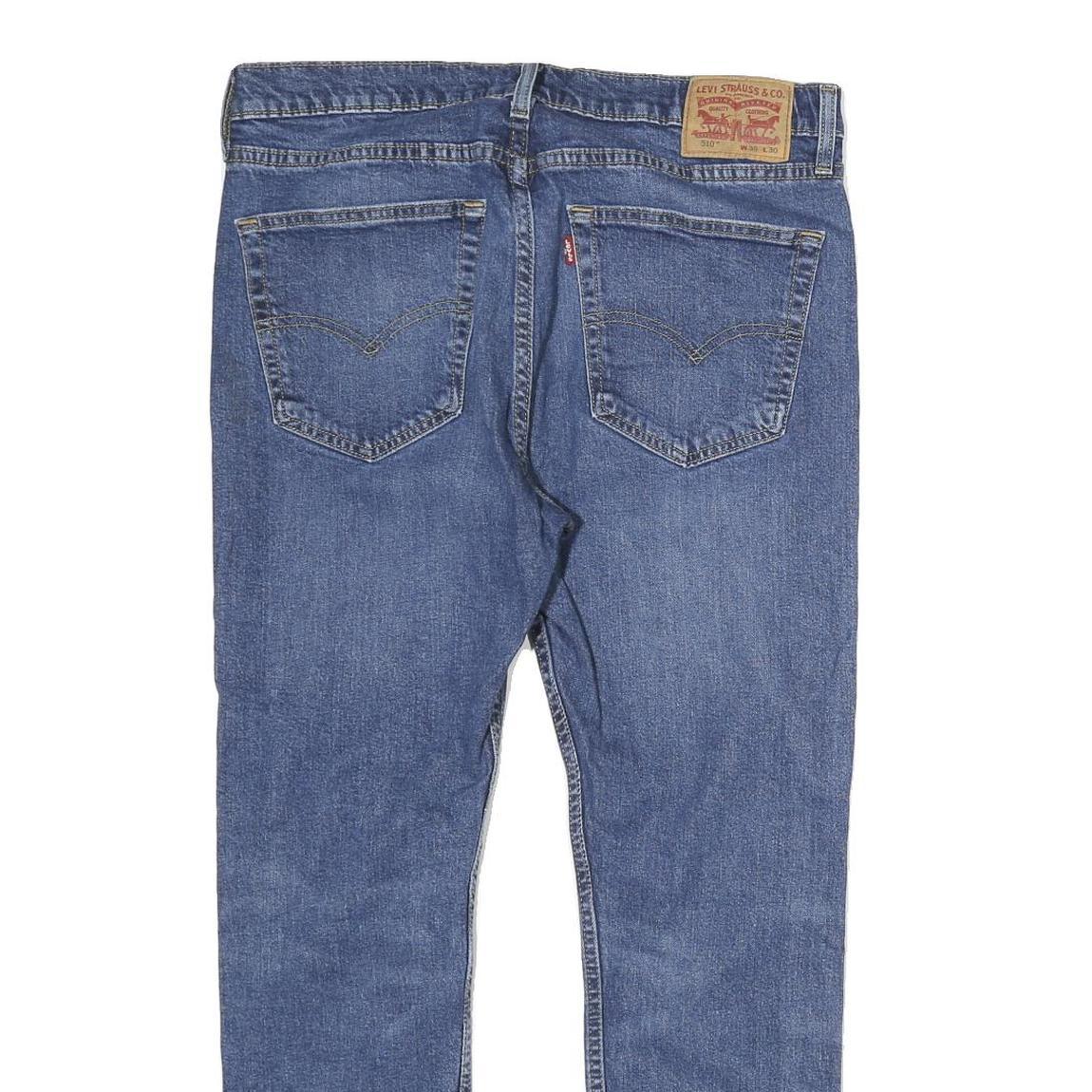 LEVI'S Mens Blue Regular Straight Denim Medium W36 L30 Zip Casual Jeans