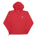 CHAMPION Mens Red Coach Jacket S Polyester Plain Lightweight Pullover Hoodie