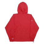 CHAMPION Mens Red Coach Jacket S Polyester Plain Lightweight Pullover Hoodie