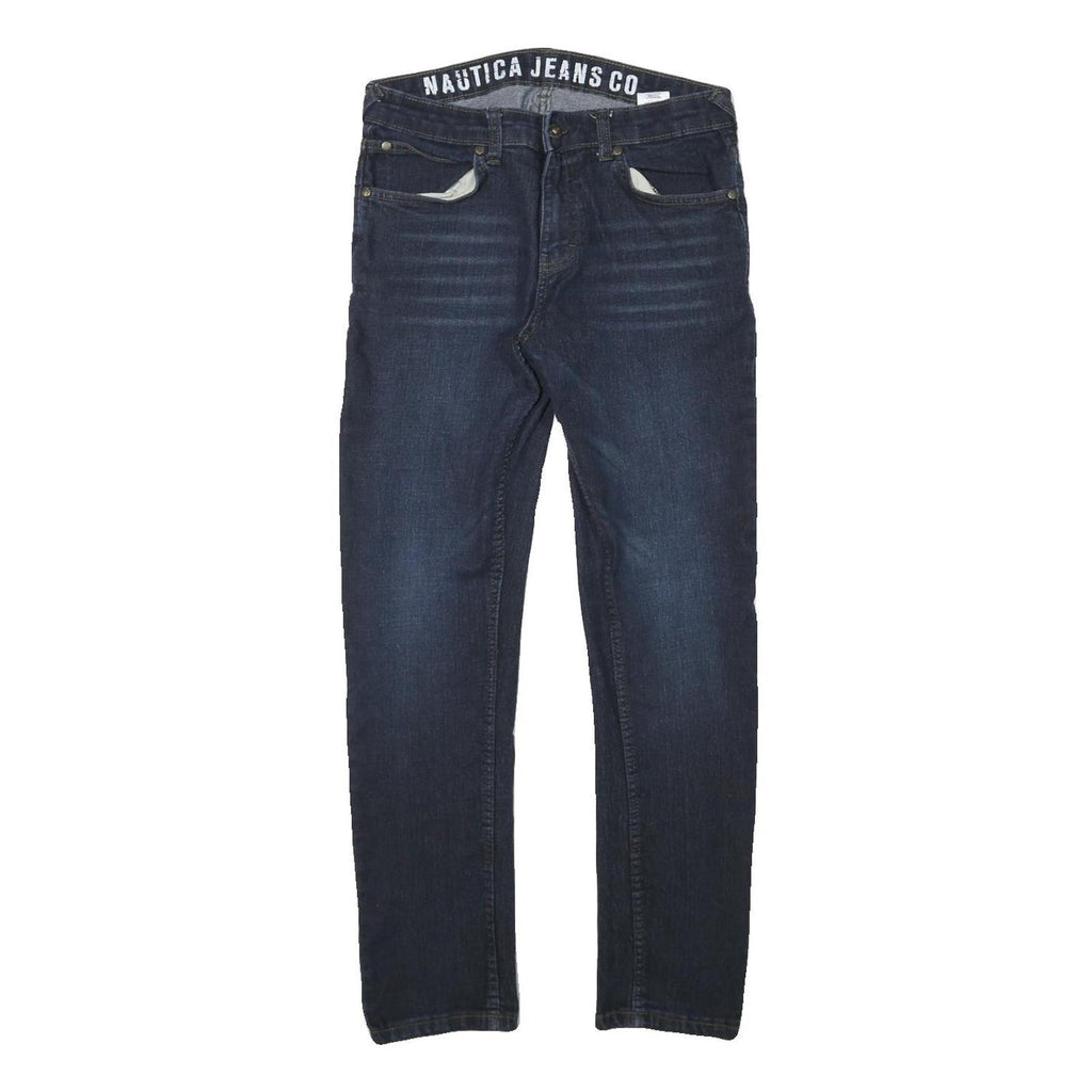 NAUTICA Womens Regular Fit Straight Dark Blue Denim Jeans W28 L27 Classic Cotton