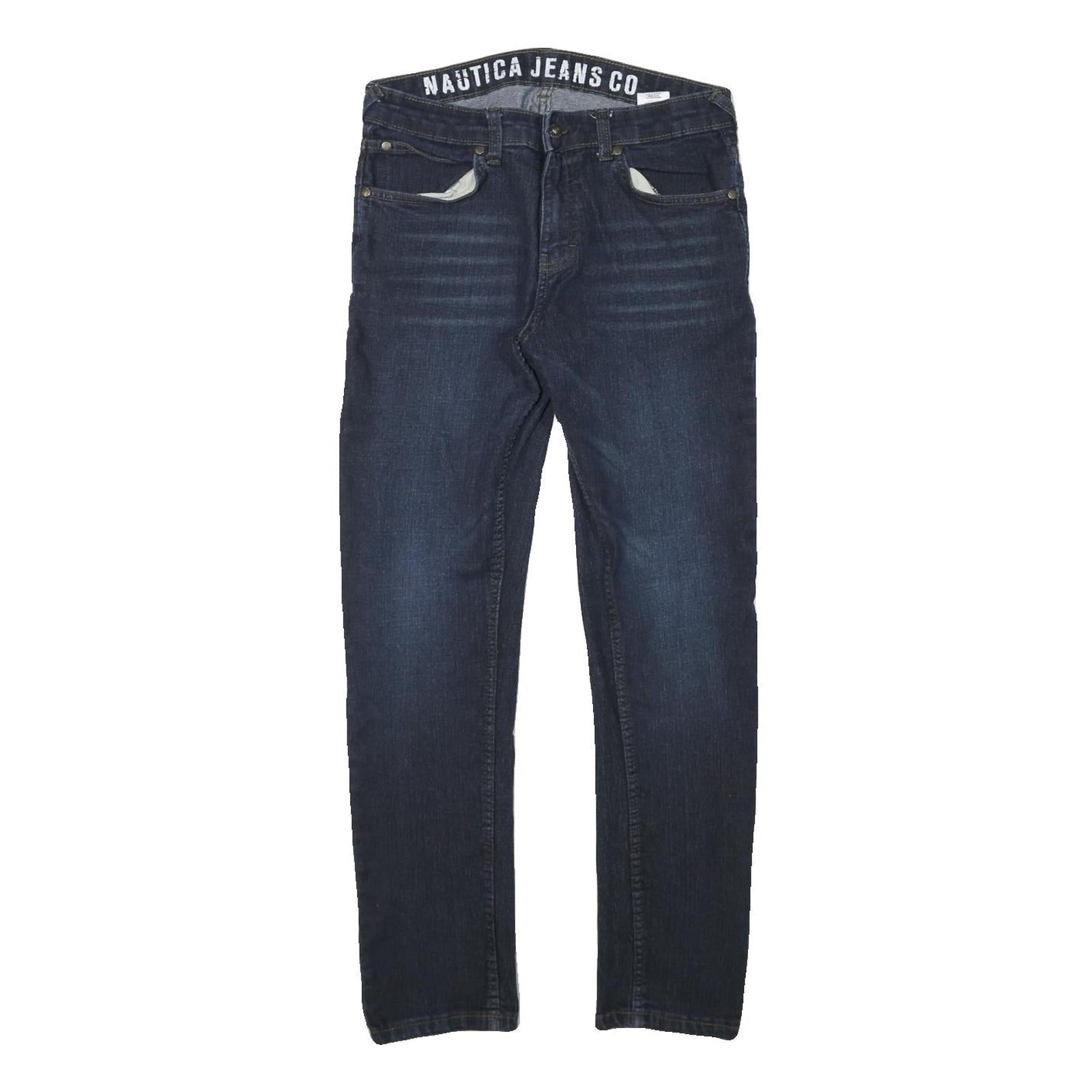 NAUTICA Womens Regular Fit Straight Dark Blue Denim Jeans W28 L27 Classic Cotton