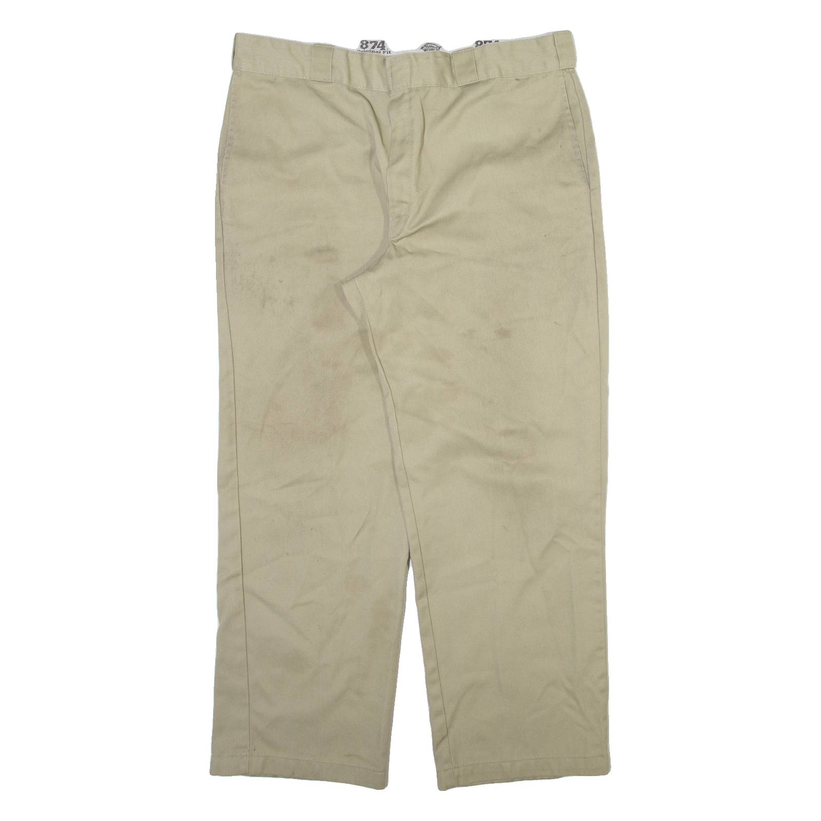 DICKIES 874 Workwear Mens Trousers Beige Regular Straight W38 L29