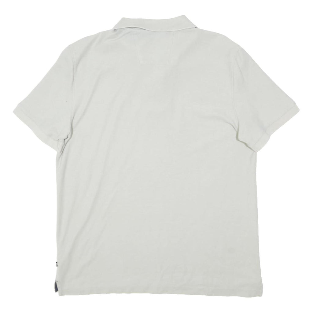 NAUTICA Mens White Short Sleeve Plain Polo Shirt L Classic Fit Soft Cotton Blend