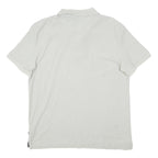 NAUTICA Mens White Short Sleeve Plain Polo Shirt L Classic Fit Soft Cotton Blend