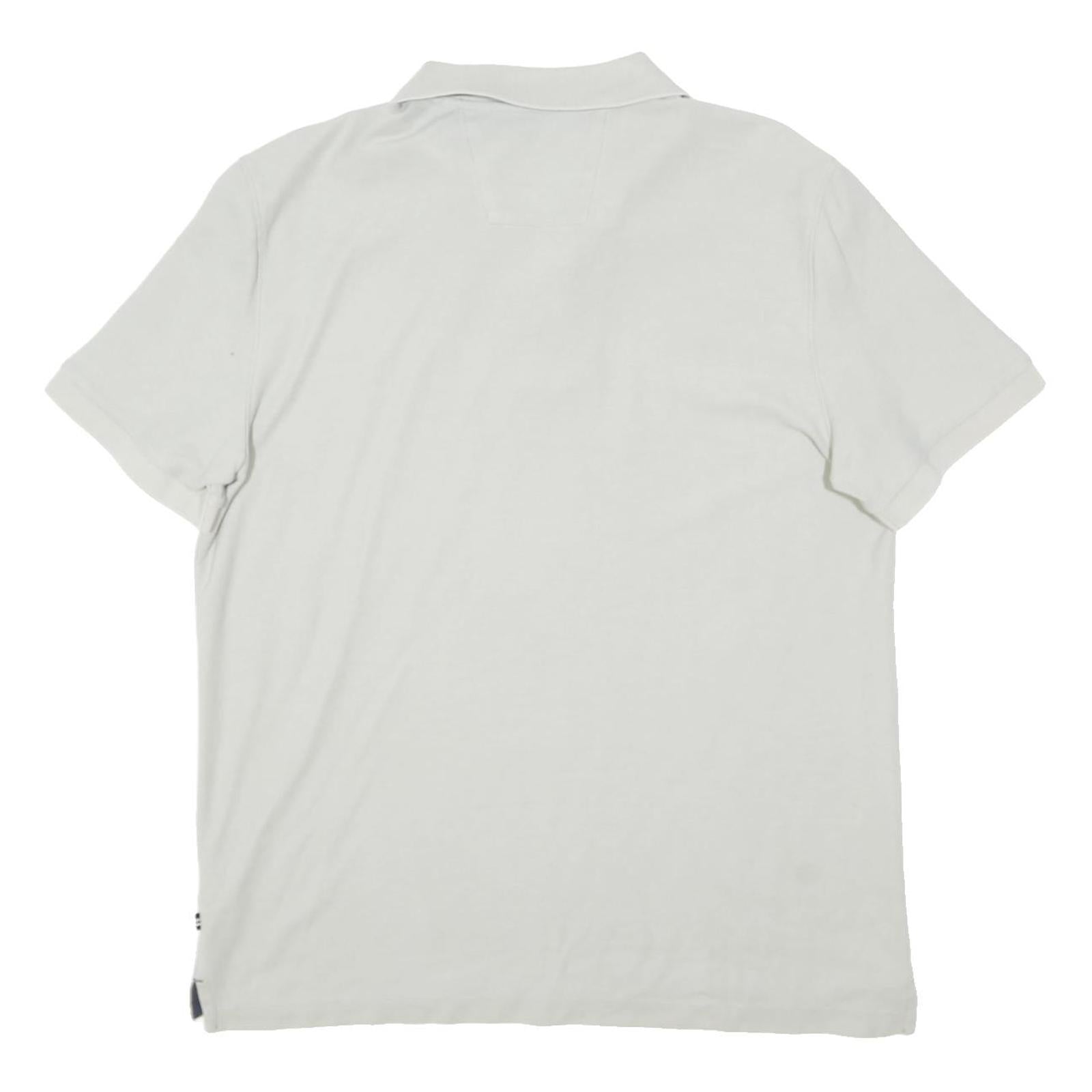 NAUTICA Mens White Short Sleeve Plain Polo Shirt L Classic Fit Soft Cotton Blend