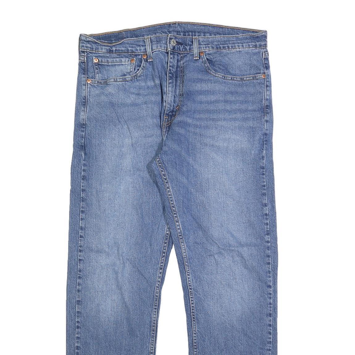 LEVI'S 505 Mens Jeans Blue Regular Straight Denim Medium W36 L32 Classic Style