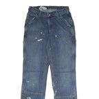 CARHARTT Womens Relaxed Fit Blue Denim Jeans W26 L32 Workwear Zip Closure